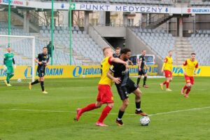 24.04.2021. Kielce. 26. kolejka Fortuna 1. Ligi Korona Kielce - ŁKS Łódź / Wiktor Taszłow / Radio Kielce