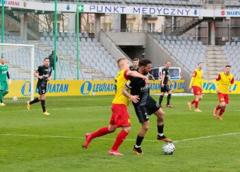 24.04.2021. Kielce. 26. kolejka Fortuna 1. Ligi Korona Kielce - ŁKS Łódź / Wiktor Taszłow / Radio Kielce