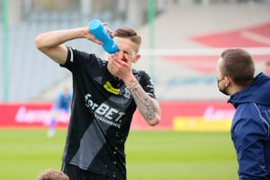 24.04.2021. Kielce. 26. kolejka Fortuna 1. Ligi Korona Kielce - ŁKS Łódź / Wiktor Taszłow / Radio Kielce