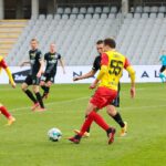 24.04.2021. Kielce. 26. kolejka Fortuna 1. Ligi Korona Kielce - ŁKS Łódź. Na zdjęciu: Marcel Gąsior / Wiktor Taszłow / Radio Kielce
