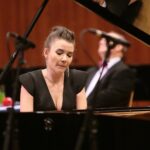 25.04.2021. Kielce. Koncert "Przed wielkim Konkursem Chopinowskim z orkiestrą kameralną Filharmonii Narodowej". Na zdjęciu: Wiktoria Browarek / Wiktor Taszłow / Radio Kielce