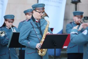 28.04.2021. Kielce. Prezentacja Marszałkowskiej Orkiestry Dętej Województwa Świętokrzyskiego / Wiktor Taszłow / Radio Kielce