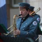 28.04.2021. Kielce. Prezentacja Marszałkowskiej Orkiestry Dętej Województwa Świętokrzyskiego / Wiktor Taszłow / Radio Kielce