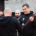 12.04.2021. Chęciny. Pokazowy trening Młodzieżowych Mistrzostw Świata Kobiet i Mężczyzn. Na zdjęciu (po prawej): Umar Kremlev - prezydent Światowej Organizacji Boksu Olimpijskiego / Wiktor Taszłow / Radio Kielce