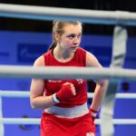 14.04.2021. Kielce. Młodzieżowe Mistrzostwa Świata Kobiet i Mężczyzn w Boksie. Na zdjęciu: Julia Szeremeta (Polska) / Wiktor Taszłow / Radio Kielce