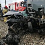 Tragiczny wypadek na torach w Martianach między Giżyckiem a Kętrzynem. / R. Sołyga / KP PSP Kętrzyn