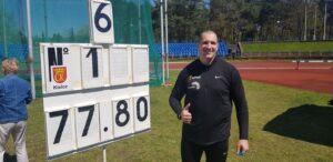 09.05.2021 Kielce. Dzień Miotacza. Wojciech Nowicki - młociarz, zawodnik Podlasia Białystok (z najlepszym wynikiem w Europie) / Maciej Makuła / Radio Kielce