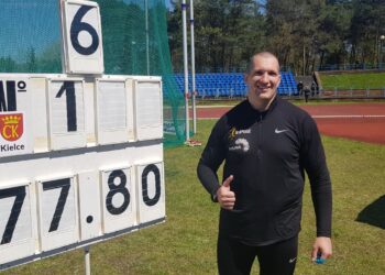 09.05.2021 Kielce. Dzień Miotacza. Wojciech Nowicki - młociarz, zawodnik Podlasia Białystok (z najlepszym wynikiem w Europie) / Maciej Makuła / Radio Kielce