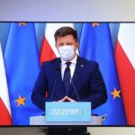 25.05.2021. Warszawa. Minister-członek Rady Ministrów, szef Kancelarii Prezesa Rady Ministrów Michał Dworczyk podczas konferencji prasowej / Wojciech Olkuśnik / PAP