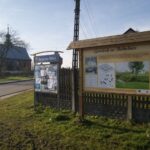 Powiat włoszczowski. Ścieżki rowerowe. Tablica ogródku w Bebelnie / Starostwo Powiatowe we Włoszczowie