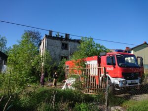 26.05.2021 Łagów. Pożar domu jednorodzinnego / Emilia Sitarska / Radio Kielce