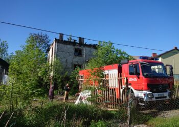 26.05.2021 Łagów. Pożar domu jednorodzinnego / Emilia Sitarska / Radio Kielce