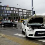 23.05.2021. Kielce. Wypadek na skrzyżowaniu al. IX Wieków Kielc i ulicy Nowy Świat / Piotr Kwaśniewski / Radio Kielce