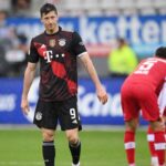15.05.2021. Monachium. Bayern - SC Freiburg. Robert Lewandowski wyrównał rekord strzelonych bramek w Bundeslidze Gerda Muellera / EPA/Matthias Hangst
