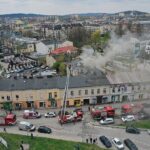 04.05.2021 Kielce. Pożar kamienicy przy ulicy Piotrkowskiej / Jarosław Kubalski / Radio Kielce
