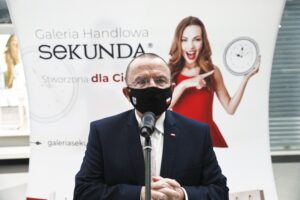 13.05.2021. Jędrzejów. Otwarcie galerii handlowej „Sekunda”. Na zdjęciu: Marek Bogusławski - marszałek województwa świętokrzyskiego / Jarosław Kubalski / Radio Kielce