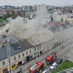 04.05.2021 Kielce. Pożar kamienicy przy ulicy Piotrkowskiej / Jarosław Kubalski / Radio Kielce