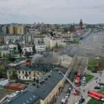 04.05.2021 Kielce. Pożar kamienicy przy ulicy Piotrkowskiej / Jarosław Kubalski / Radio Kielce