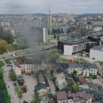 04.05.2021 Kielce. Pożar kamienicy przy ulicy Piotrkowskiej / Jarosław Kubalski / Radio Kielce