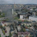04.05.2021 Kielce. Pożar kamienicy przy ulicy Piotrkowskiej / Jarosław Kubalski / Radio Kielce
