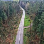 07.05.2021 Trasa Zagnańsk - Siodła. Wycinka drzew pod budowę ścieżki rowerowej / Jarosław Kubalski / Radio Kielce