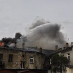 04.05.2021 Kielce. Pożar kamienicy przy ulicy Piotrkowskiej / Jarosław Kubalski / Radio Kielce