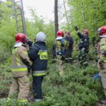 24.05.2021 Masłów. Akcja ratunkowa motolotniarza, który wylądował na drzewie / Wiktor Taszłow / Radio Kielce