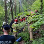 24.05.2021 Masłów. Akcja ratunkowa motolotniarza, który wylądował na drzewie / Wiktor Taszłow / Radio Kielce