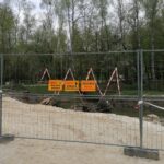 05.05.2021. Busko-Zdrój. Budowa kładki pieszo-rowerowej oraz przebudowa ulicy Rokosza / Marta Gajda / Radio Kielce