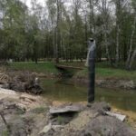 05.05.2021. Busko-Zdrój. Budowa kładki pieszo-rowerowej oraz przebudowa ulicy Rokosza / Marta Gajda / Radio Kielce