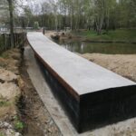 05.05.2021. Busko-Zdrój. Budowa kładki pieszo-rowerowej oraz przebudowa ulicy Rokosza / Marta Gajda / Radio Kielce