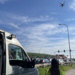 21.05.2021. Zgórsko. Policjanci sprawdzają, czy kierowcy stosują się do sygnalizacji świetlnej / Monika Miller / Radio Kielce