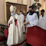 01.05.2021 Klimontów. Uroczystości religijne ku czci św. Józefa. Na zdjęciu (po lewej): Krzysztof Nitkiewicz - biskup sandomierski / Grażyna Szlęzak-Wójcik / Radio Kielce