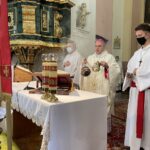 01.05.2021 Klimontów. Uroczystości religijne ku czci św. Józefa. Na zdjęciu (w środku): Krzysztof Nitkiewicz - biskup sandomierski / Grażyna Szlęzak-Wójcik / Radio Kielce