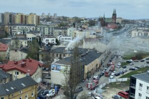 Kielce. Pożar kamienicy (04.05.2021) / Radio Kielce