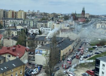 Kielce. Pożar kamienicy (04.05.2021) / Radio Kielce