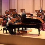 28.05.2021. Kielce. Filharmonia Świętokrzyska - Koncert laureatów najstarszych grup Konkursu im. Moszkowskiego. Przy fortepianie Anna Maria Urzędowska / Wiktor Taszłow / Radio Kielce