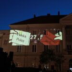 28.05.2021. Kielce. Mapping na kieleckim Rynku w 100. rocznicę wybuchu III powstania śląskiego / Wiktor Taszłow / Radio Kielce
