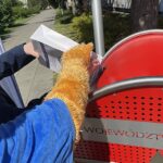 17.05.2021. Kielce. Przed Urzędem Marszałkowskim Województwa Świętokrzyskiego w Kielcach stanął kosz na plastikowe nakrętki / Iwona Murawska / Radio Kielce