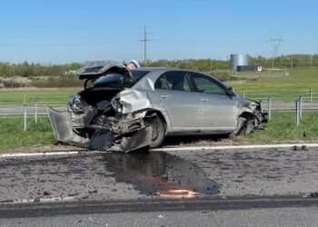 12.05.2021. Radkowice. Wypadek na S7 / Wiktor Taszłow / Radio Kielce