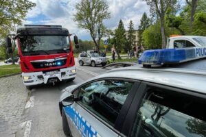 15.05.2021. Kielce. Zderzenie samochodów na skrzyżowaniu al. Legionów i ul. Barabasza / Wiktor Taszłow / Radio Kielce