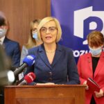 18.05.2021. Kielce. Konferencja Porozumienia.  Przemawia Renta Janik - wicemarszałek województwa świętokrzyskiego / Wiktor Taszłow / Radio Kielce