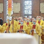 01.05.2021. Kielce. Msza z okazji Międzynarodowego Dnia Solidarności Ludzi Pracy w kościele Świętego Józefa Robotnika / Wiktor Taszłow / Radio Kielce