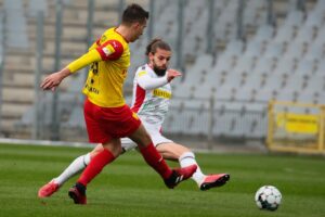 01.05.2021 Kielce. Fortuna 1. Liga. Mecz Korona Kielce - Zagłębie Sosnowiec / Wiktor Taszłow / Radio Kielce