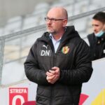 01.05.2021 Kielce. Fortuna 1. Liga. Mecz Korona Kielce - Zagłębie Sosnowiec. Na zdjęciu: Dominik Nowak - trener Korony / Wiktor Taszłow / Radio Kielce