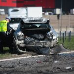 12.05.2021. Radkowice. Wypadek na S7 / Wiktor Taszłow / Radio Kielce