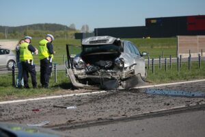 12.05.2021. Radkowice. Wypadek na S7 / Wiktor Taszłow / Radio Kielce