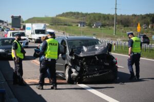 12.05.2021. Radkowice. Wypadek na S7 / Wiktor Taszłow / Radio Kielce