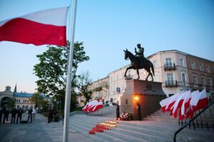 12.05.2021. Kielce. Obchody 86. rocznicy śmierci Marszałka Józefa Piłsudskiego / Wiktor Taszłow / Radio Kielce