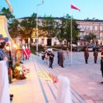 12.05.2021. Kielce. Obchody 86. rocznicy śmierci Marszałka Józefa Piłsudskiego. Na zdjęciu: Janusz Koza - prezes Stowarzyszenia Pamięć i Tradycja / Wiktor Taszłow / Radio Kielce